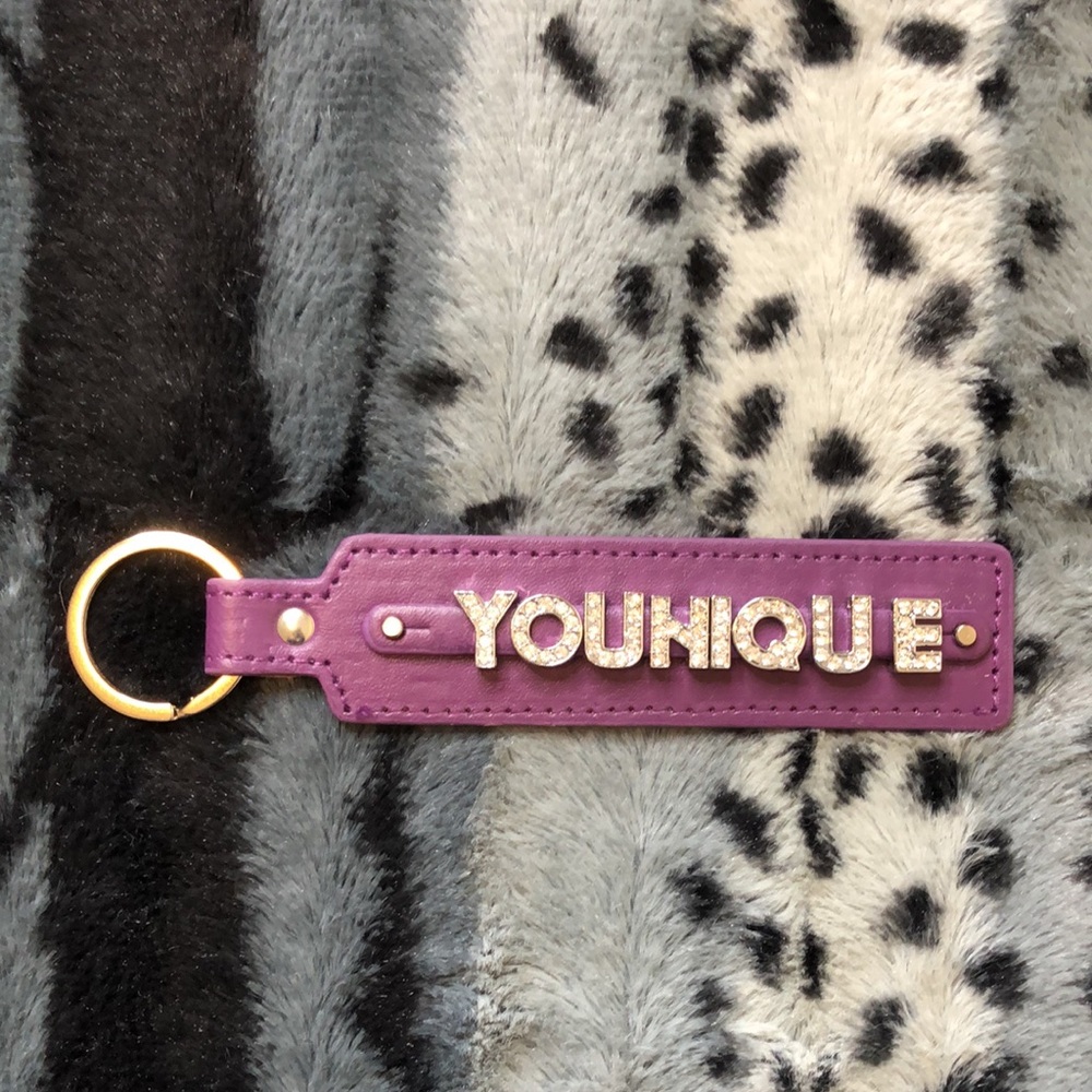 Rhinestone Slide Letter Charm Keychain Younique